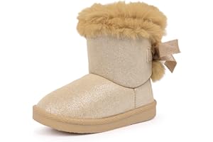 FANTURE Toddler Snow Boots for Girls Boys Winter Warm Fur Lined Kids Non Slip Outdoor Shoes (Toddler/Little Kid)