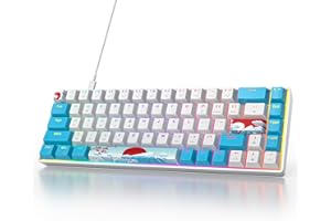 Owpkeenthy Portable 60% Mechanical Gaming Keyboard, Ultra Compact RGB Wired 65 Percent Mini Office Keyboard Backlit with Red 