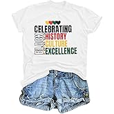Black History Month Shirts Women: Afro American Pride T Shirt Celebrating Black Culture Excellence Tee Short Sleeve Top