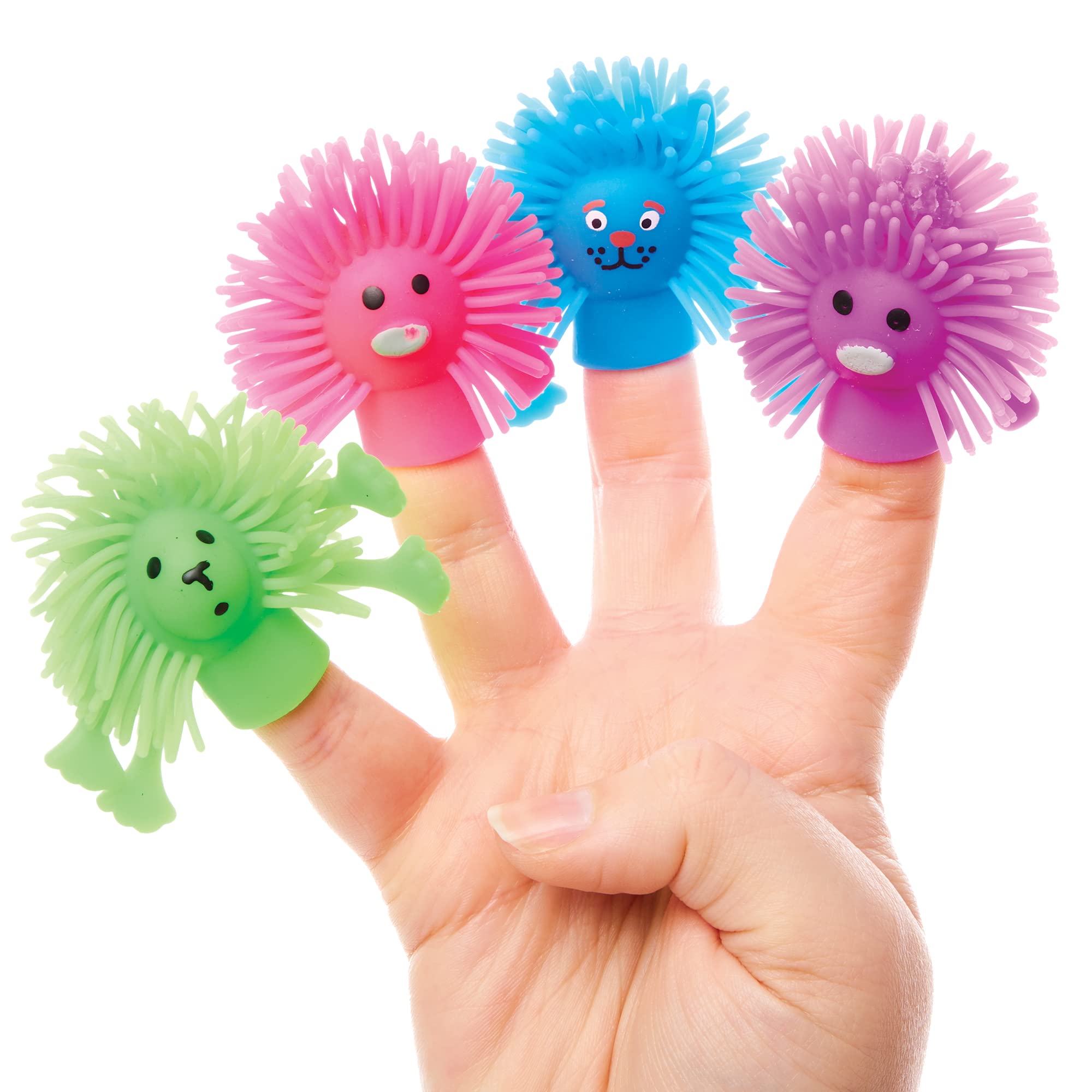 Baker Ross FX672 Hedgehog Finger Puppets - Pack of 8, Party Bag Fillers for Kids