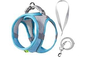 Adjustable No-Pull Dog Harness Vest with 1.5m Leash, Reflective Padded Comfort for Small Dogs & Cats(6.5Lb-13Lb),Fits Papillo