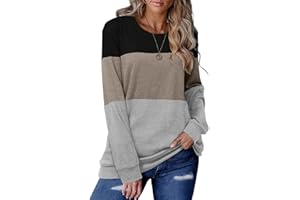 onlypuff Womens Long Sleeve T Shirts Pullover Sweaters Casual Loose Fit Shirts Blouses
