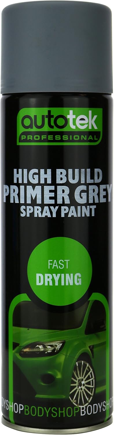 Autotek ATOHBPG500 High Build Primer Spray Paint, Grey, 500 ml