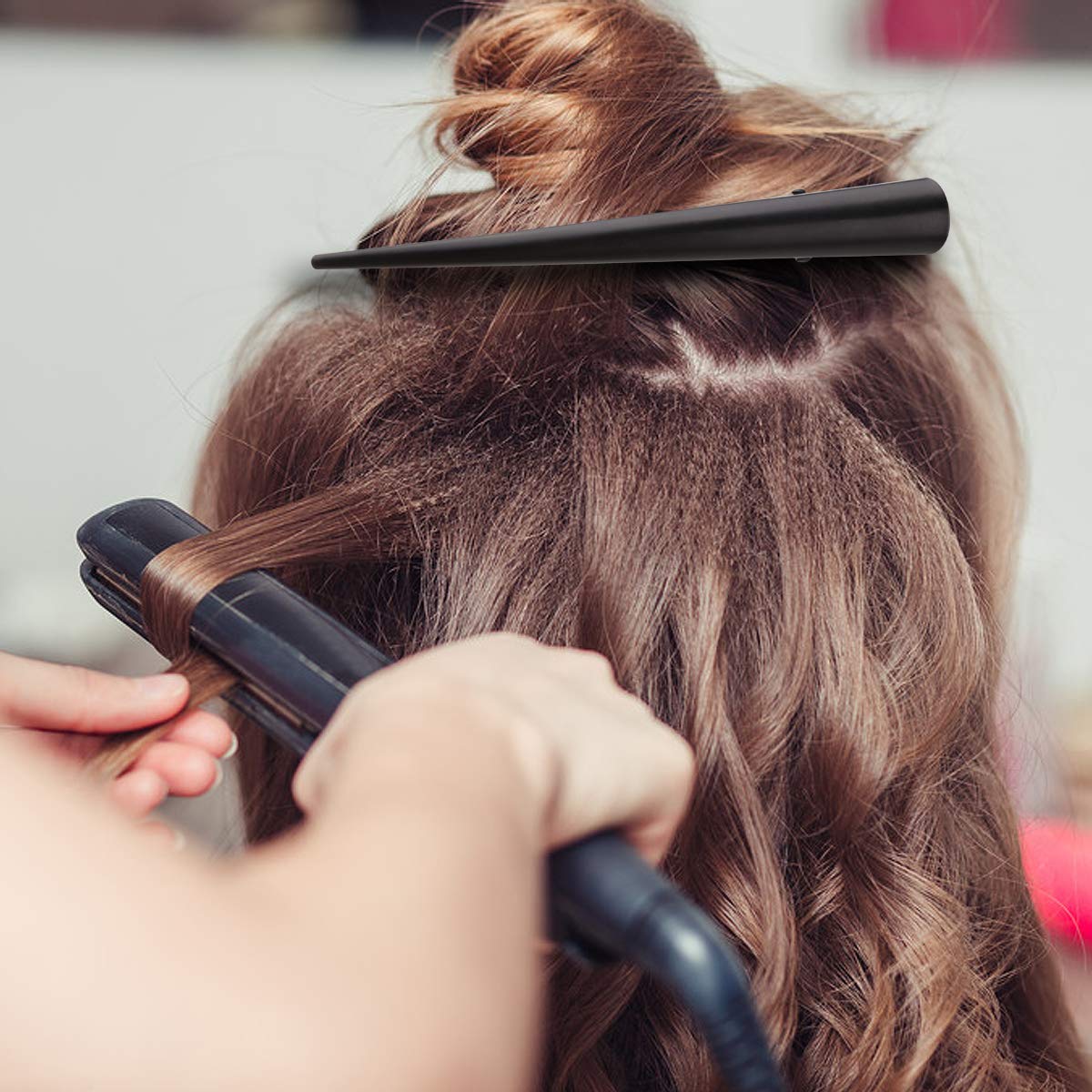 Large Alligator Hair Clips for Styling Salon Sectioning, GLAMFIELDS 5 inch Rust-Proof Durable Non-Slip Duckbill Metal Clips for Women Thick and Thin Hair (6 Pack) Black : Beauty