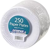CaterPack 250 Pack White Disposable Paper Plates 18cm 7 inch