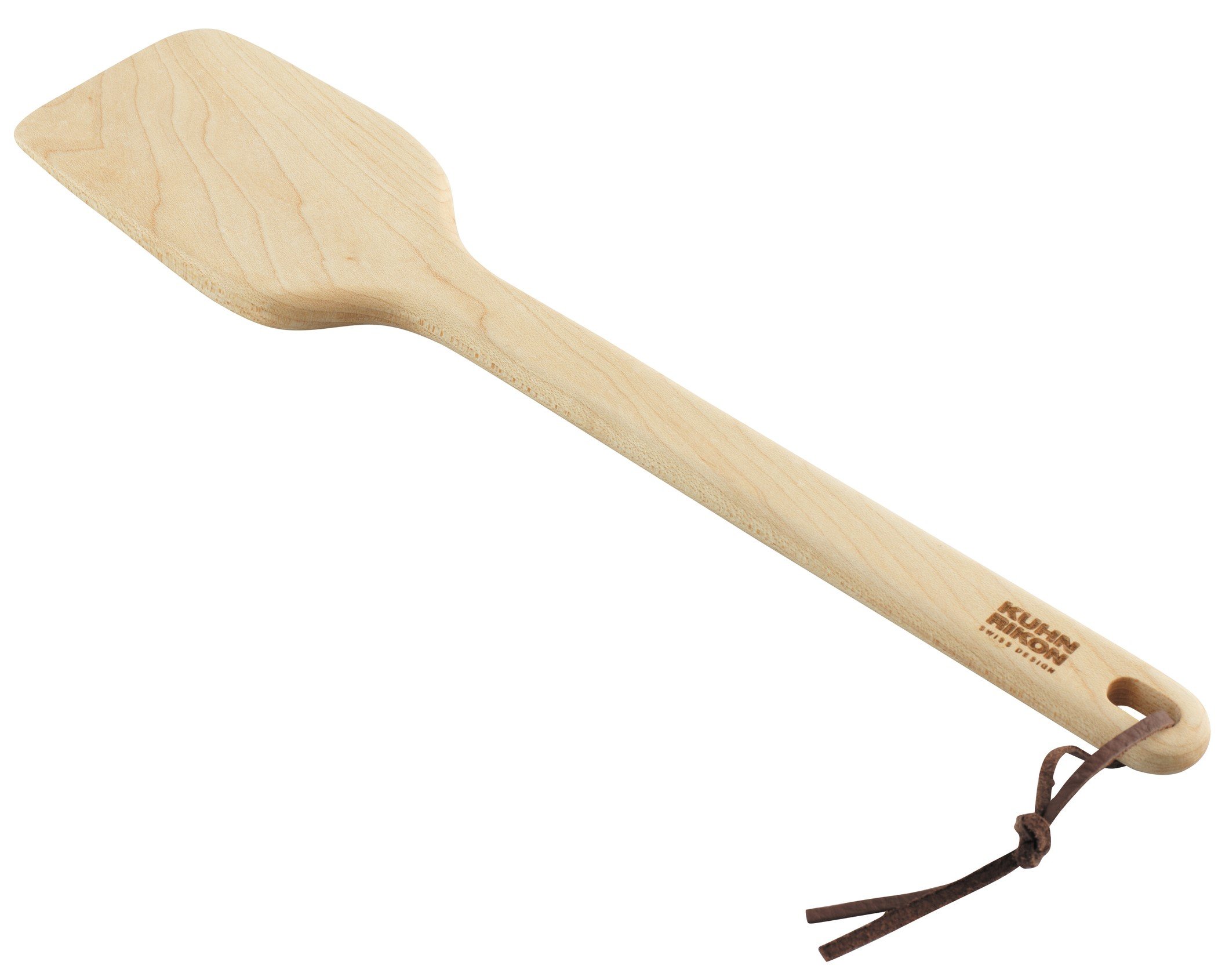Kuhn Rikon Maple Wood Angle Paddle with Square Edges and Leather Tie, 30 cm
