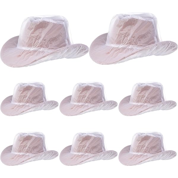 2729 20pcs Cowboy Hat Protector - Dust & Waterproof Cover, Transparent Cowboy Hat Cover - Vinyl Transparent Cowboy Hat Protector  main image 4