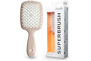 JÄNEKE Janeke Original Patented Superbrush Detangler Brush Anti-static Hairbrush Easy For Wet or Dry Use Flexible with Nylon Bristle Great for All Hair Types - Long Thick Curly (Nude)
