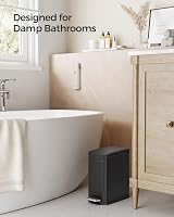 SONGMICS Narrow Pedal Bin 5 L Black Slim Indoor Bathroom Waste Bin view 3