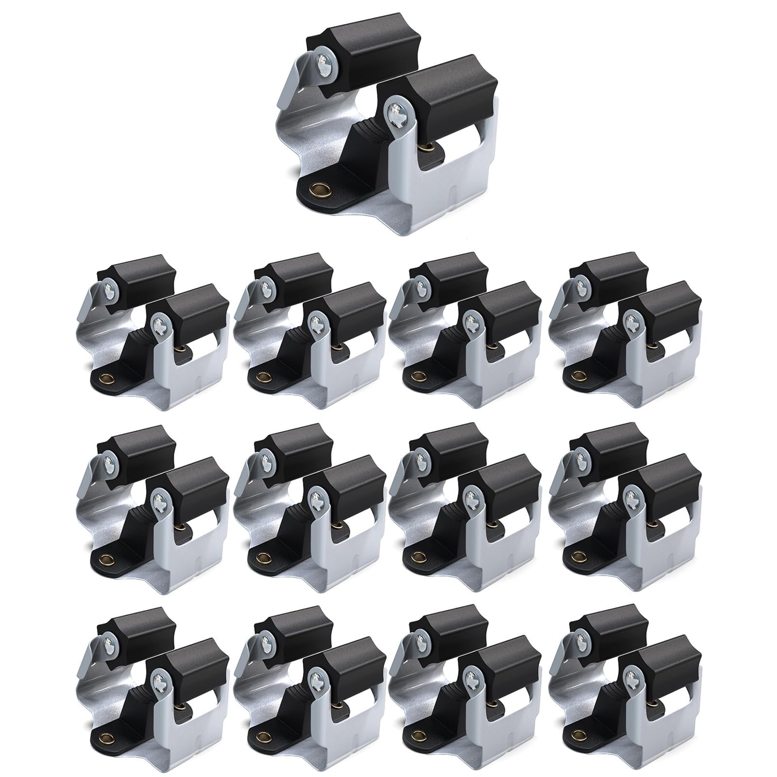 3-H Mop Holder 12 Pack,Brush Holder,Broom Holder Wall Mounted for Kitchen Bathroom Laundry Room Shed Garage Garden(Black)