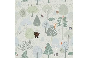 Vinjiasin Forest Animals Peel and Stick Wallpaper for Kids Room Nursery Woodland Theme Self Adhesive Removable Animal Wall Pa