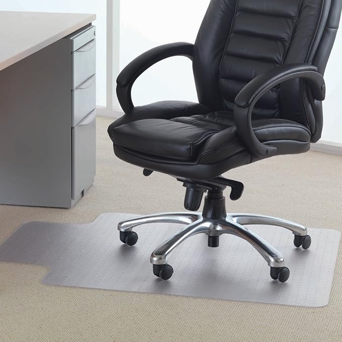 Lutema Clear PVC Plastic Chair Mat for Carpet or Wood