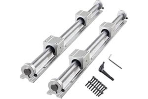 CNCMANS Linear Rail Kit 2PCS SBR20-800mm Linear Slide Guide Rails + 4PCS SBR20UU Carriage Bearing Blocks Linear Rail Support and 4PCS Stop Collars 20mm Shaft Limit Fixing Rings for DIY CNC