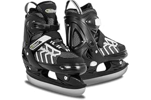 Nattork Adjustable Kids Ice Skate for Boys Girls Adult, Soft Padding and Reinforced Ankle Support Ice Hockey Skates for Beginners