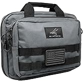 Exos Double Pistol Case - Tactical Double Soft Pistol Gun Bag - Handgun Carrying Case with Compartments - Hand Gun Storage Bag with MOLLE Webbing and Padded Interior - Designed in USA