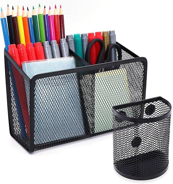 2 Pcs Pencil Marker Holder, WEST BAY Mesh Storage Basket Organizer Strong