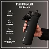 Ion8 Water Bottle 500 ml Leak Proof Hygienic Flip Cover Dishwasher Safe Black view 4