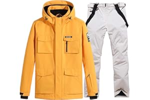 RIUIYELE Mens Ski Suits Windproof Snowboard Ski Jacket and Pants Set Insulated Snowsuit Winter Warm Snowboarding Snow Jackets