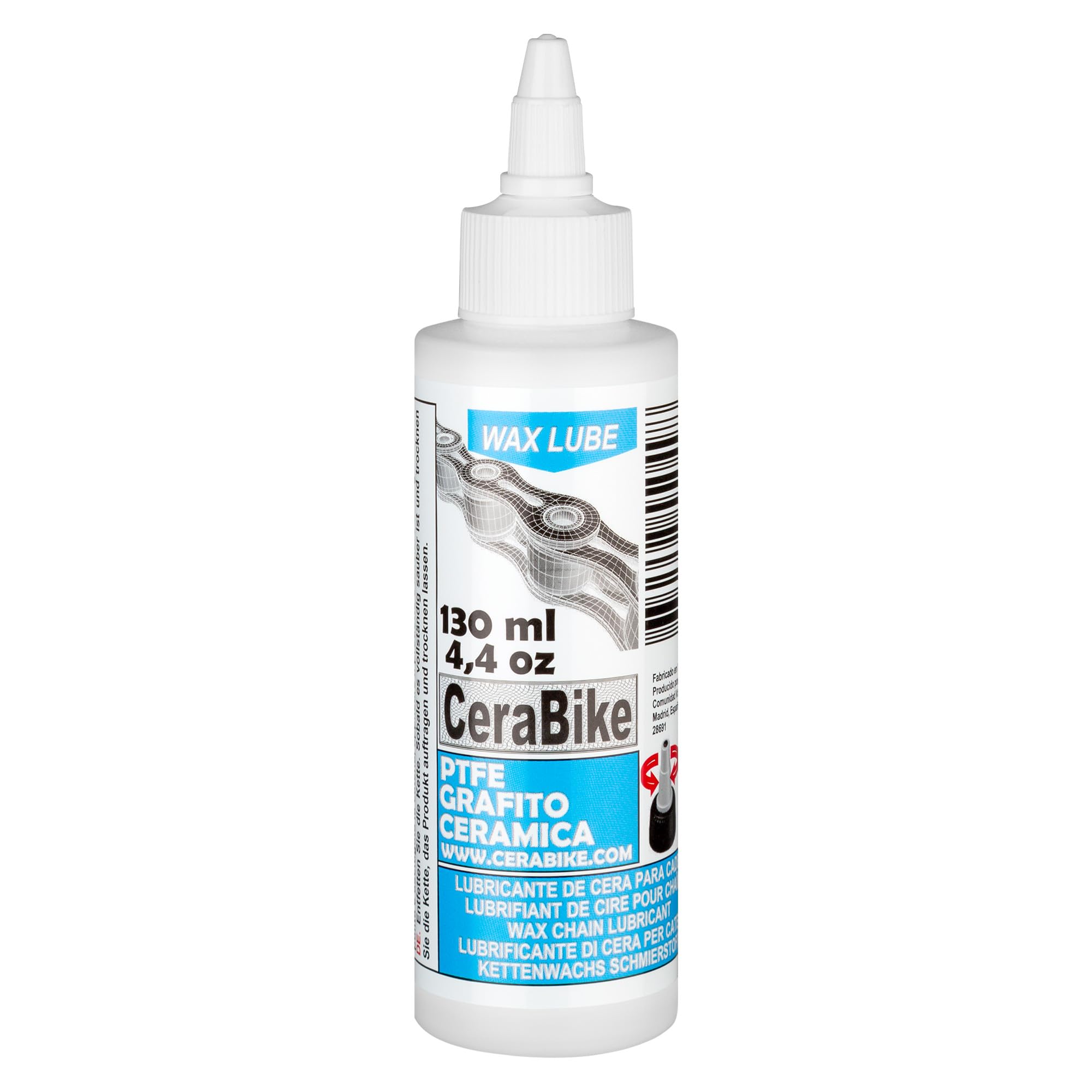 CeraBike WAXLUBE Wax Base Lubricant for Chain with PTFE, Graphite and Ceramic (130 ml)