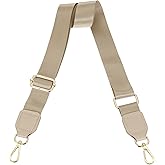 uxcell Wide Shoulder Strap, 3.8cm Adjustable Purse Strap Replacement Crossbody Strap for Shoulder Bag Handbag, Khaki, Gold Square Mouth Buckle