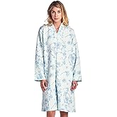 Casual Nights Women's Floral Quilted Long Sleeve Zip Up House Dress Robe