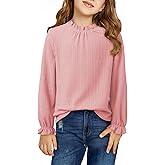 DOKOTOO KIDS Girls Shirts Long Sleeve Lightweight Tops 2026 Spring Fashion Blouses Knit Crewneck Basic Tee 6-13 Years