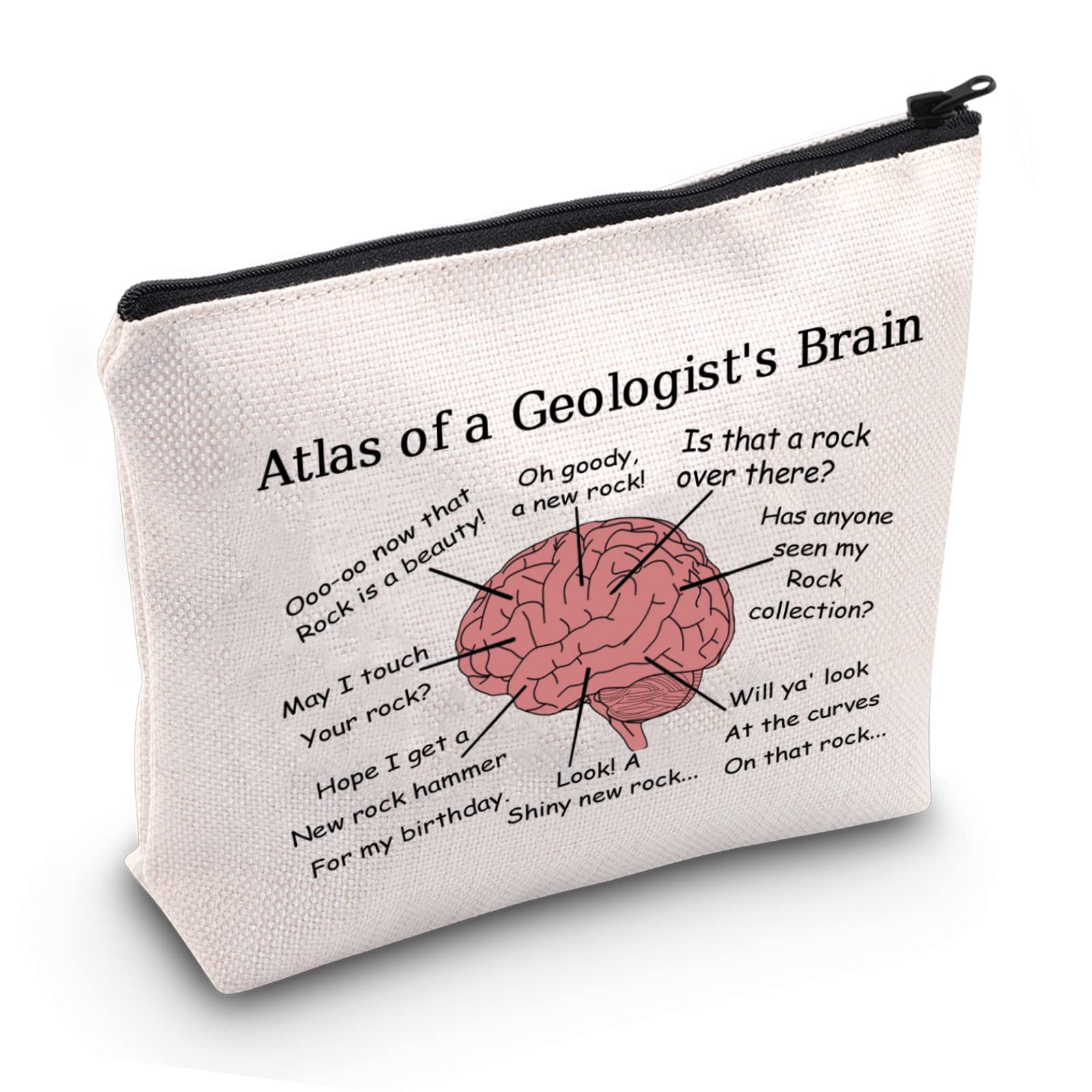 Funny Geologist Gifts Atlas of a Geologist's Brain Makeup Bags Geology Rock Collector Bags (Atlas of a Geologist's Brain B EU)