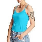 Hanes Women's Cami with Built-in Shelf Bra, Stretch Cotton Camisole, Adjustable Straps