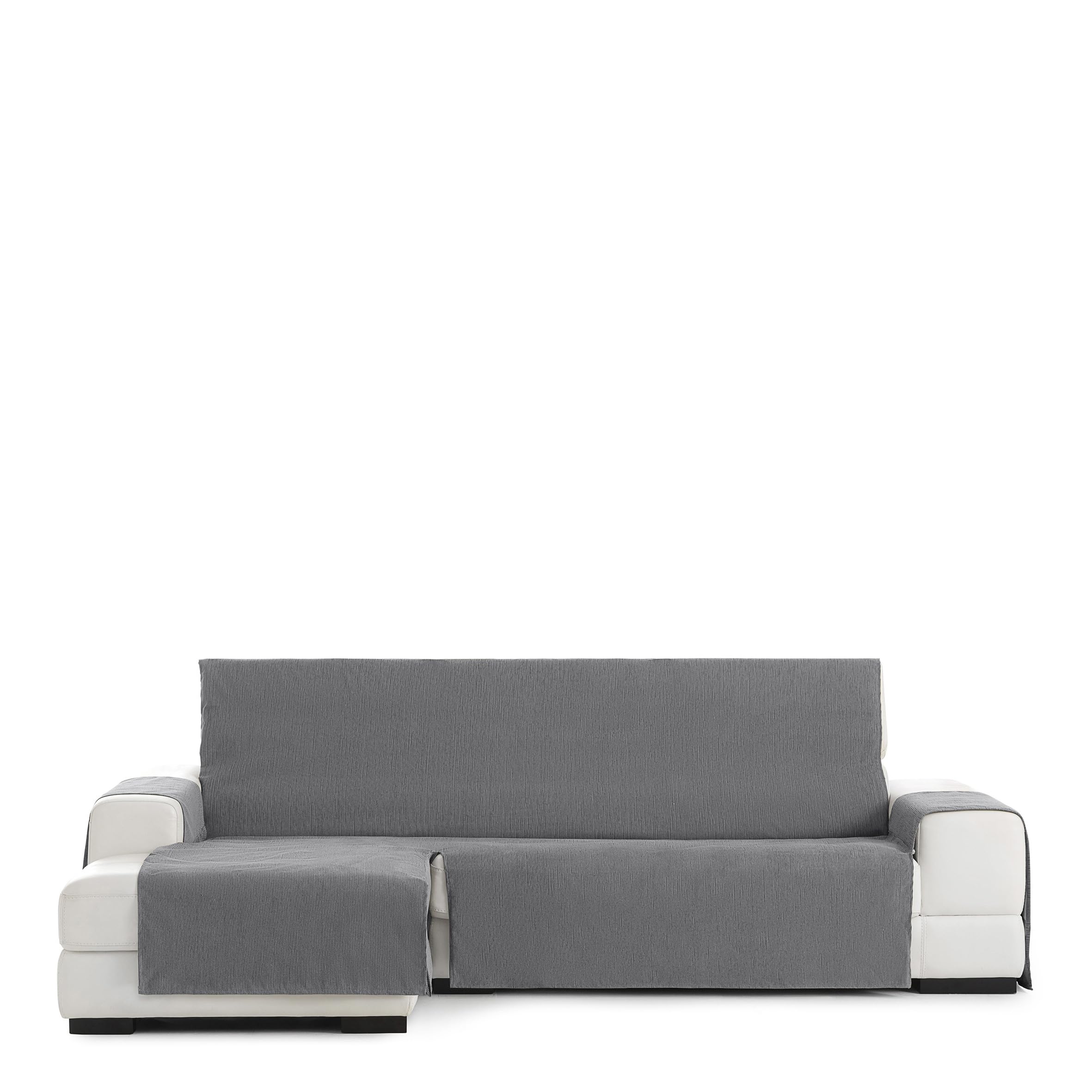 Eysa Rabat practica chaise longue cover 240cm., color 06/dark grey, left-frontal view
