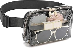 Clear Fanny Pack Belt Bag, Transparent Waist Bag with Gold Zipper and Adjustable Strap Clear Crossbody Bag Waist Bag for Conc