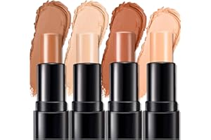 ONLYOILY 4 Colors Cream Contour, Stick Palette, Contouring Concealer, Stick Primer, Face Makeup Kit for Beginners, Cream Concealer and Highlight Stick(#2+3)