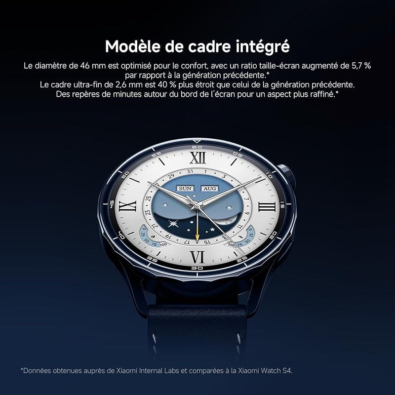 Watch S5 46 mm, Montre connectée, Autonomie de 21 Jours, GPS, Noir