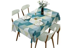 DUOFIRE Vinyl Tablecloth Rectangle Wipe Clean Table Cover Waterproof Stain Resistant Oil Proof Spill Proof Heavy Weight PVC T