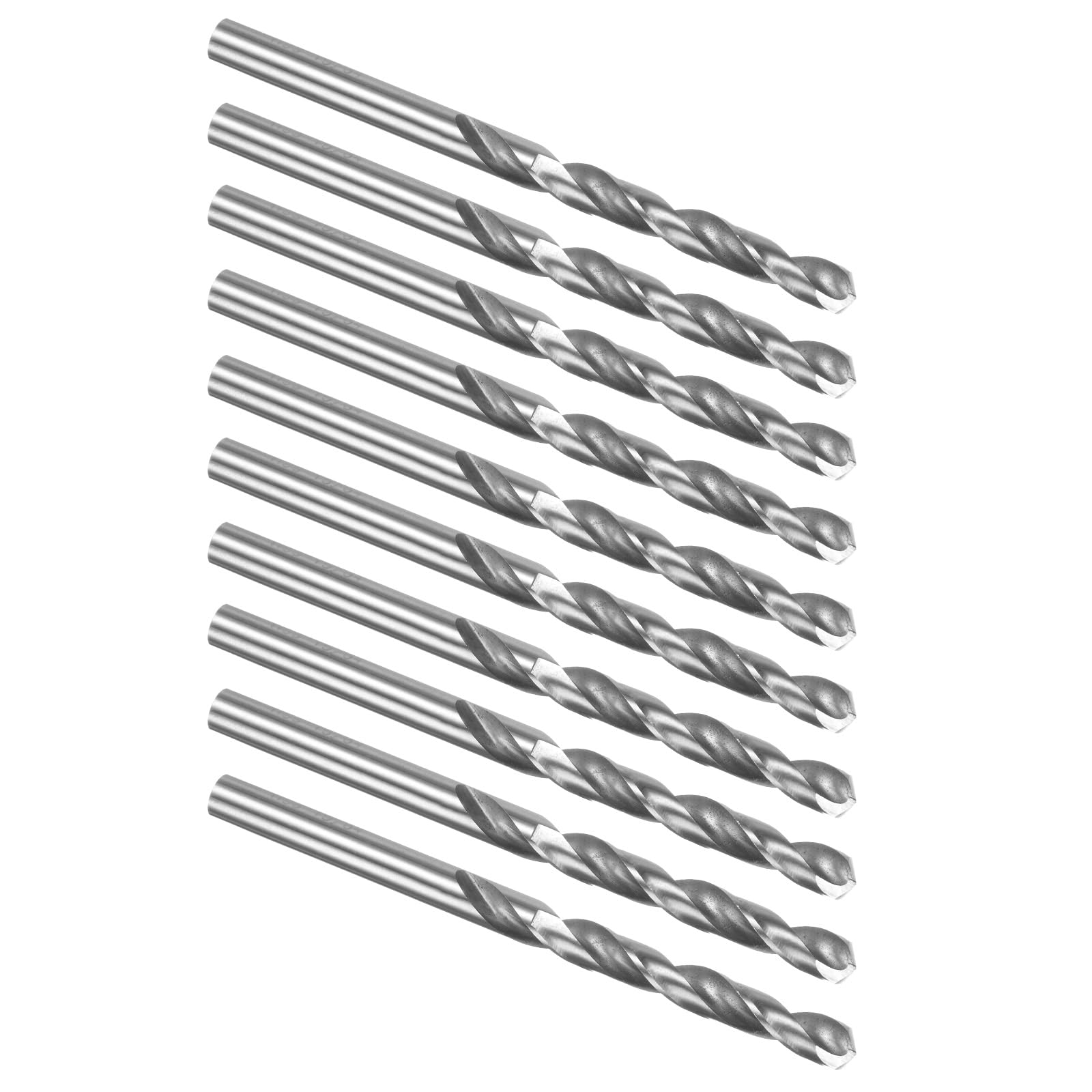 Kozelo 10PCS Twist Drill Bit - [15/64"] M2 High-Speed Steel Round Shank Jobber Bit Set White Gold for Metal Wood Plastic Steel Use, 55mm/2.17" Blade Length