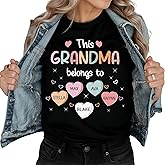 Personalized Grandma Shirt, Colorful Heart Grandma Shirts for Women, Gifts for Grandma Mothers Day