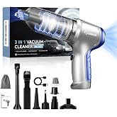 Saker Handheld Car Vacuum Portable Cordless 15000Pa Blue | 15000Pa Brushless Suction, Vacuum And Blower Modes, Washable Filters, Type-C Charging, with Accessories For Car And Home