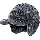 2026 New Coldshield Trapper Hat, Soft Breathable Fabric Moisture Wicking Comfort, Blocking Knitted Hats with Ear Flaps and Wool Brim, Suitable for Men and Women(Grey)