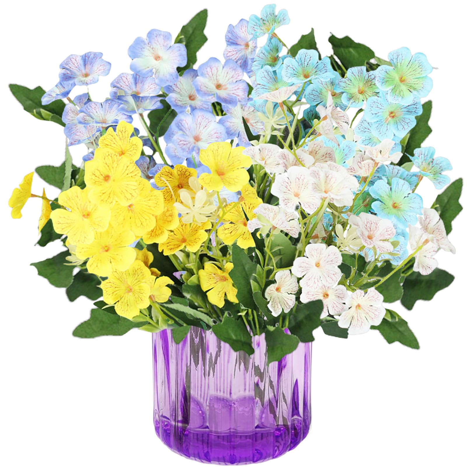 astylishome Faux Flowers 100 Pcs Artificial Flower Decorative Plastic Fake Plants Indoor and Outdoor UV Resistant for Home Bedroom Garden Office Grass Table Deco 2006