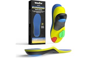 Welnove Plantar Fasciitis Arch Support Insoles - Ideal for Plantar Fasciitis Relief - Sport Shock Absorbing Insoles for Men a