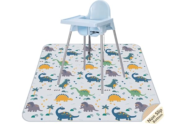 Splat Floor Mat for Under High Chair/Arts/Crafts by CLCROBD, 51" Waterproof Anti-Slip Food Splash Spill Mess Mat, Washable Po