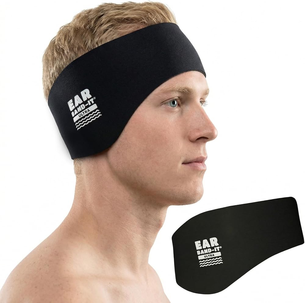 Ear Band-It Ultra Swimming Headband Large Black Doctor Recommended