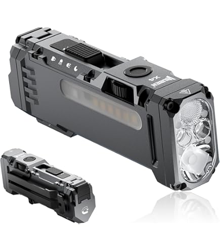 Lampe Torche WUBEN E7 Rechargeable 1800 Lumens, Ultra-compacte, Aimantée, Noire