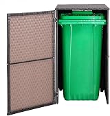 CASARIA Wheelie Bin Hideaway 240L Brown Poly Rattan Garden Shield view 6