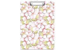 Rimilak Wood Clipboard, 8.5x11 Paper Letter Size, Cute Custom Pattern, Fun Design Hardcard Board for Classroom, Teachers, Kid, Woman, Back to School, Home & Office Supply, Beauty Flower