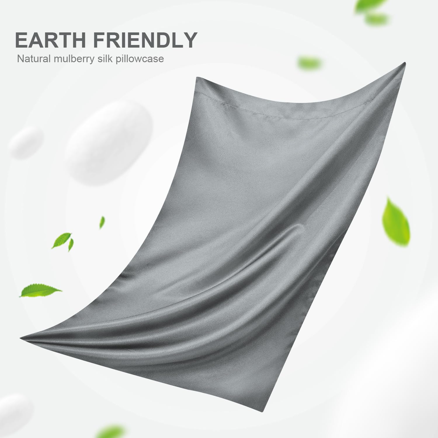 2 Piece Satin Pillowcase for Hair and Skin Similar to Silk Pillow Cases with Envelope Closure Cooling Pillow Cases for Sleeping Gifts for Women Men (20"x30"Queen Size,Grey) - Image 3