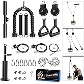Concho Weight Pulley System, Upgraded Cable Pulley System Gym with Adjustable Weight Cable&amp;Detachable Handles, Workout Pulley System for LAT Pulldown Triceps Biceps Curl Chest Home Gym Attachments