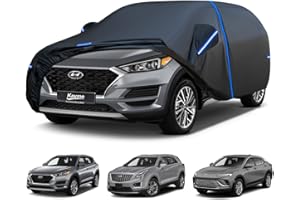 Kayme SUV Car Cover Custom Fit for Hyundai Tucson, Cadillac XT5, Buick Envista, Windproof Upgraded & 100% Waterproof All-Weather Full Exterior Cover Rain Sun Snow Protector with Door Zipper, Towel