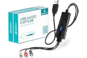 DigitalLife AuralynX Series | USB Audio Capture Device – Convert Cassette Tapes to MP3, RCA & 3.5mm Input, Compatible with Wi