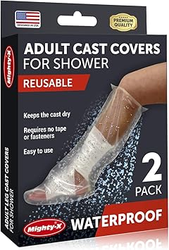 Waterproof Cast Cover Leg Adult 2 Pack 100 Reusable Shower