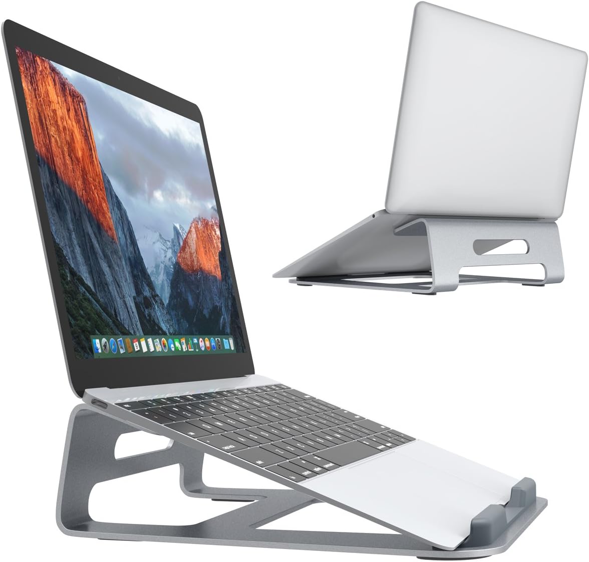 SLYPNOS Laptop Stand, Aluminum Cooling Macbook Stand, Portable Tilted